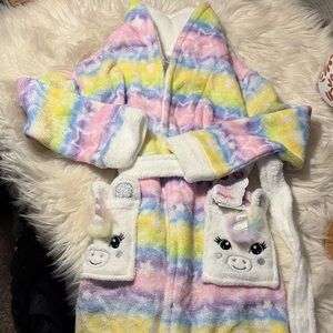 btween Rainbow Unicorn Kids Robe
